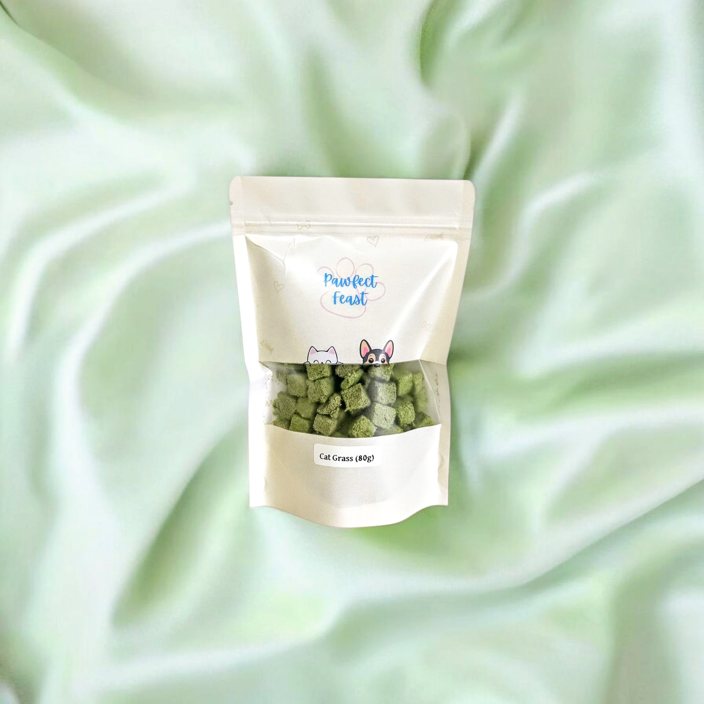 Freeze-dried catgrass cubes for cats, 80g bag, Pawfect Feast