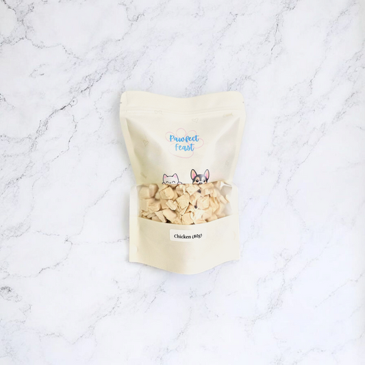 Freeze-dried chicken cubes for dogs and cats, 80g bag, Pawfect Feast
