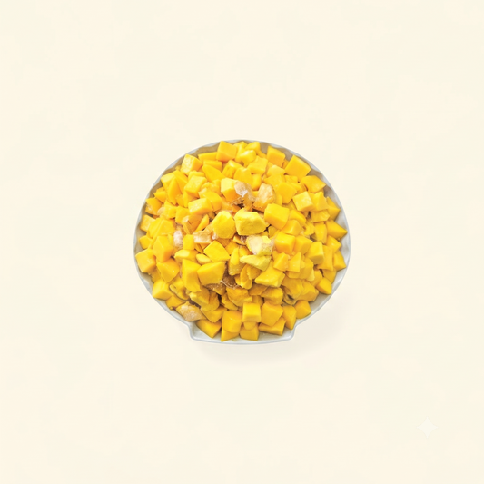 Freeze-dried egg yolk cubes shown loose, natural coat and skin supplement