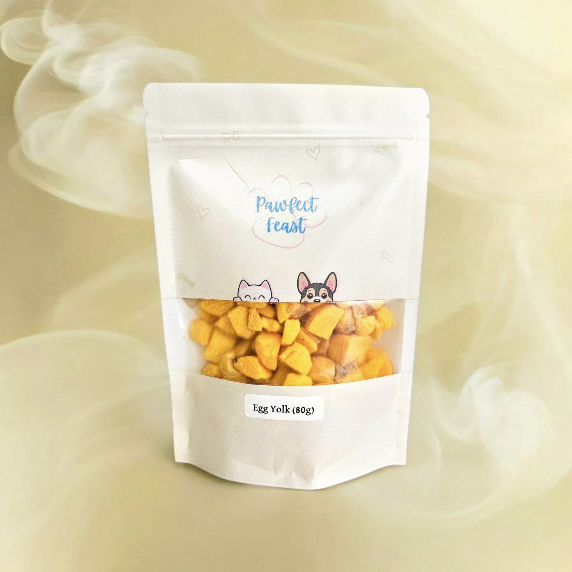 Freeze-dried egg yolk cubes for dogs and cats, 80g bag, Pawfect Feast